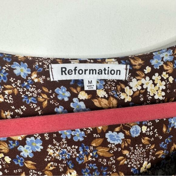 NEW Reformation Size M The Blake Puff Long Sleeves Square Neck Mini Shift Dress - Picture 7 of 10